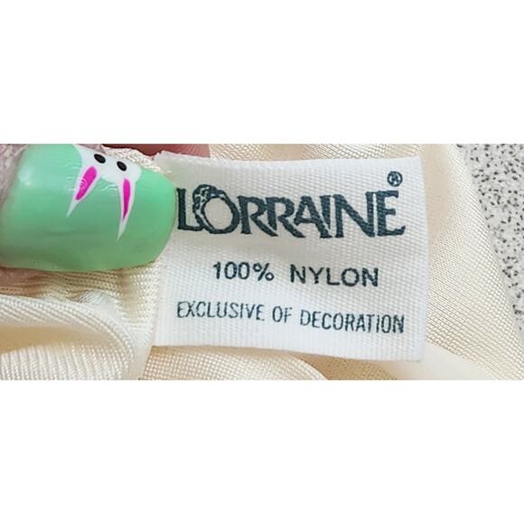 Vintage Cream Embroidered 2 Piece Nightgown & Robe Set Medium Lightweight Soft - Picture 8 of 9